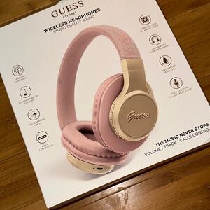 Guess Blush and Beige Wireless Headphones